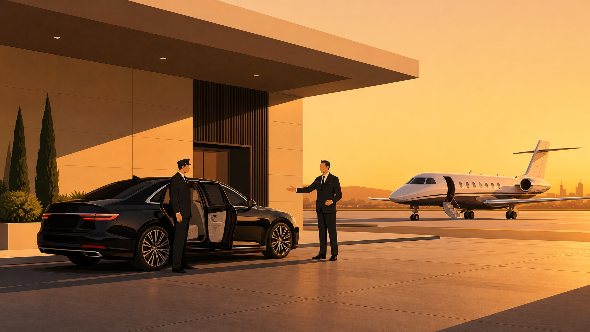 Private Jet Transfer Chauffeur Madrid: FBO Terminal Service